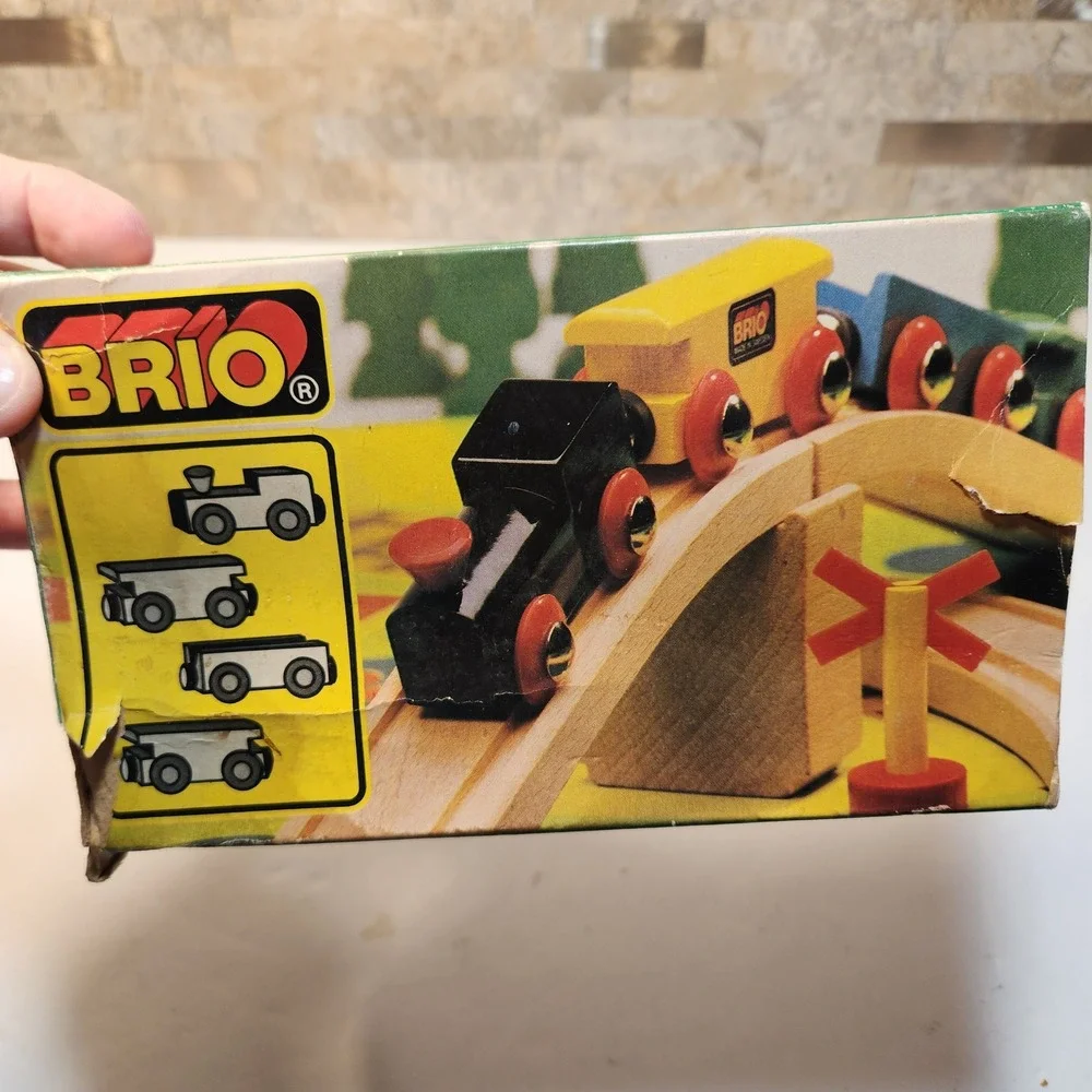 Vintage BRIO Wooden Magnetic Passenger Train Set 3316 Made in Sweden 4 Pieces